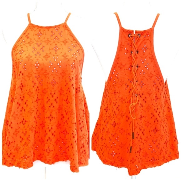 Free People Tops - FREE PEOPLE | Lace Back Eyelet Tank